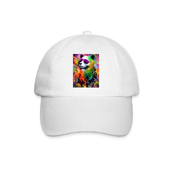 Regenbogen Panda Sonnenbrille - Baseballkappe - Weiß/Weiß - Vorne