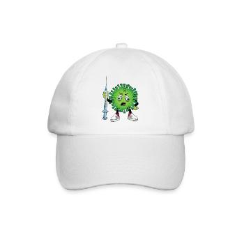 Virus with syringe - Baseball Cap - white/white - Front