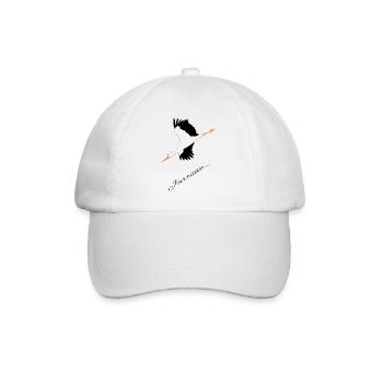 Cigogne, bébé, naissance - j'arrive - Casquette classique - blanc/blanc - Devant