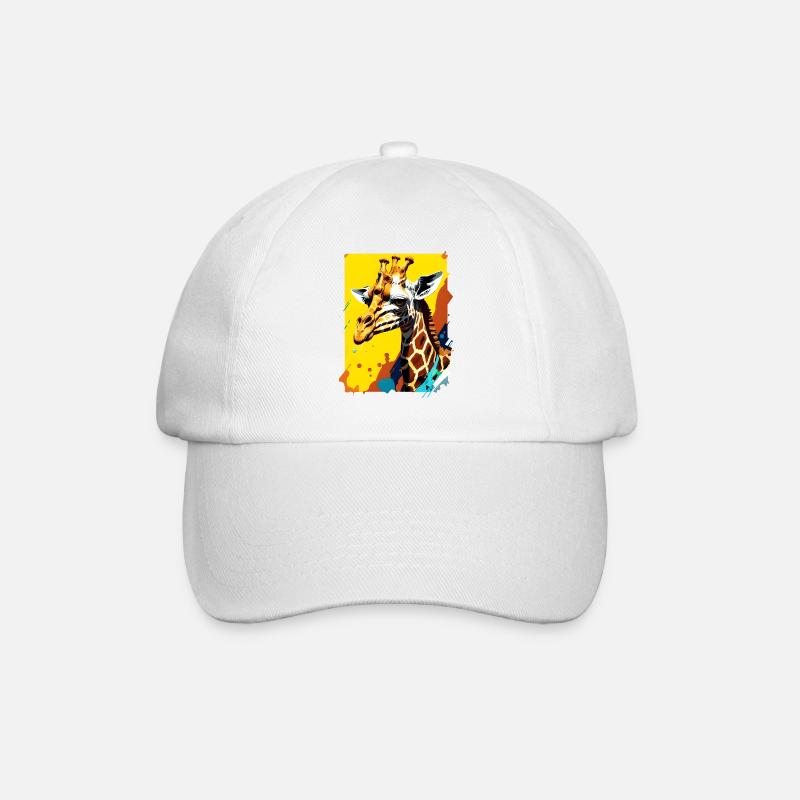 Giraffe Farbexplosion Neon - Baseballkappe - Weiß/Weiß