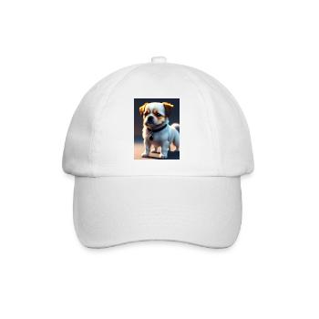 cute dog - Baseball Cap - white/white - Front