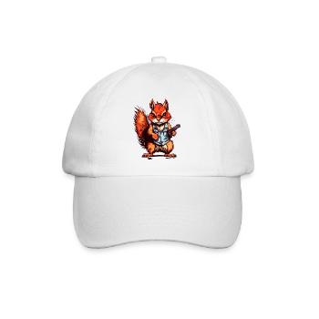 Eichhörnchen als bewaffneter Söldner - Baseballkappe - Weiß/Weiß - Vorne
