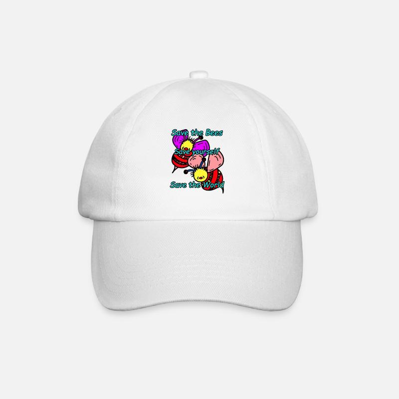 bees - Baseball Cap - white/white