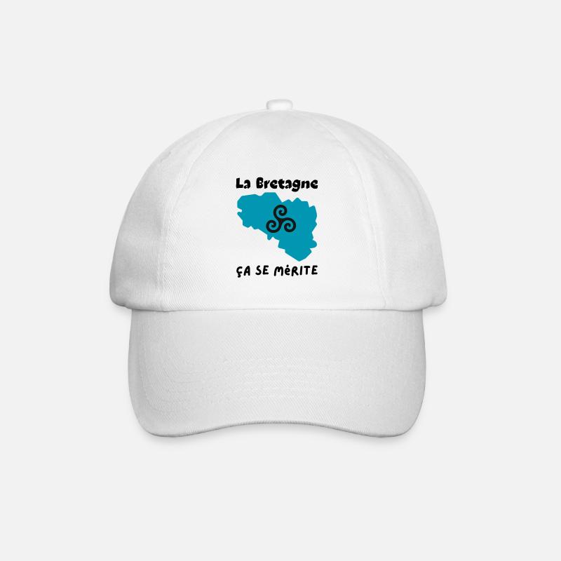 La Bretagne , ça se mérite 2, - Casquette classique - blanc/blanc