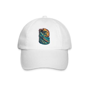 Skeleton Surfer Skull Surfing Comic Style Drôle - Casquette classique - blanc/blanc - Devant