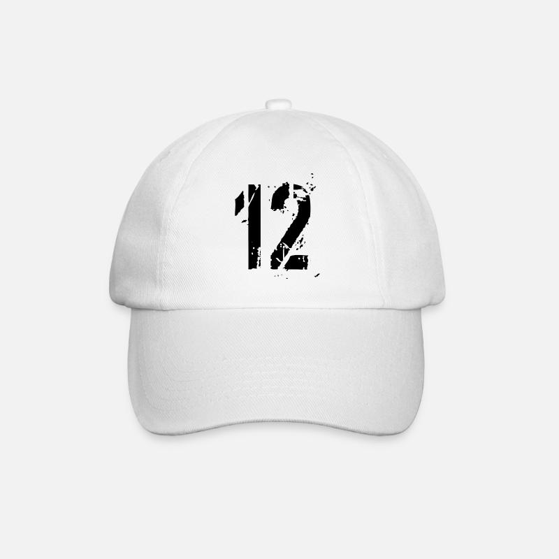 12 Number 12 years - Baseball Cap - white/white