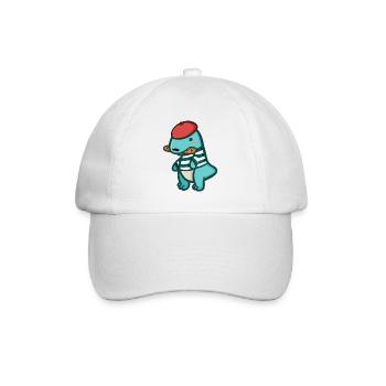 hugadino dino embrace, cute dinosaur - Baseball Cap - white/white - Front