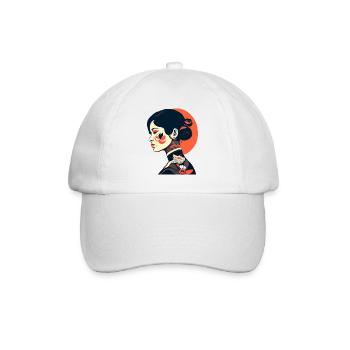 Geisha Tattoo Girl - Baseballkappe - Weiß/Weiß - Vorne
