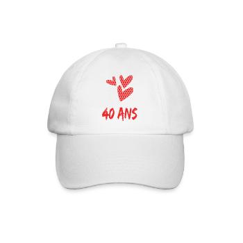 40. 40 ANS. 40e ANNIVERSAIRE. ANNIVERSAIRE 40 ANS. - Casquette classique - blanc/blanc - Devant