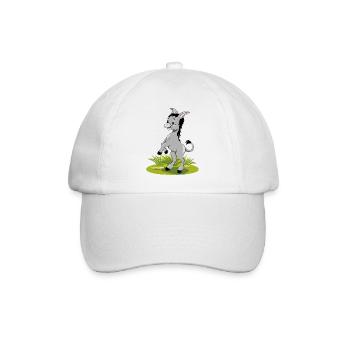 Happy dancing donkey on the lawn - Baseball Cap - white/white - Front