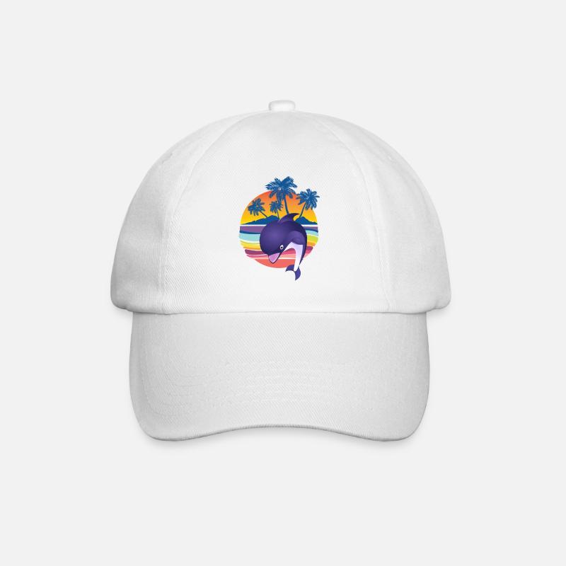 Beach dolphin - Baseball Cap - white/white