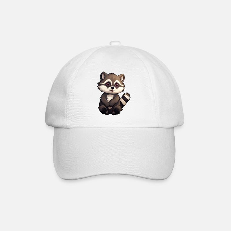Waschbär - Baseballkappe - Weiß/Weiß