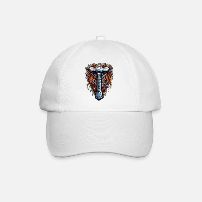 Thors Hammer - Baseballkappe - Weiß/Weiß