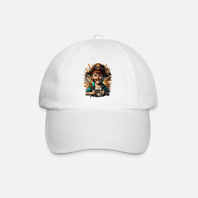 PiratBoy - Baseballkappe - Weiß/Weiß