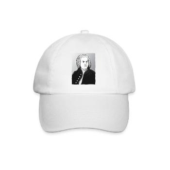 Johann Sebastian Bach in black, white and silver - Baseball Cap - white/white - Front