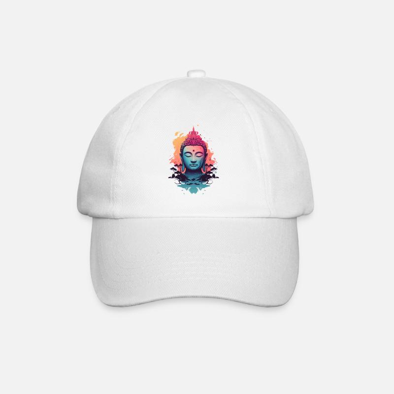 Buddha - Baseballkappe - Weiß/Weiß