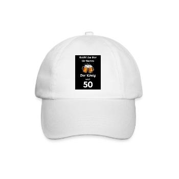 Reicht das Bier 50 - Baseballkappe - Weiß/Weiß - Vorne