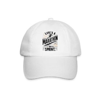 Life's a Marathon Not a Sprint - Baseball Cap - white/white - Front