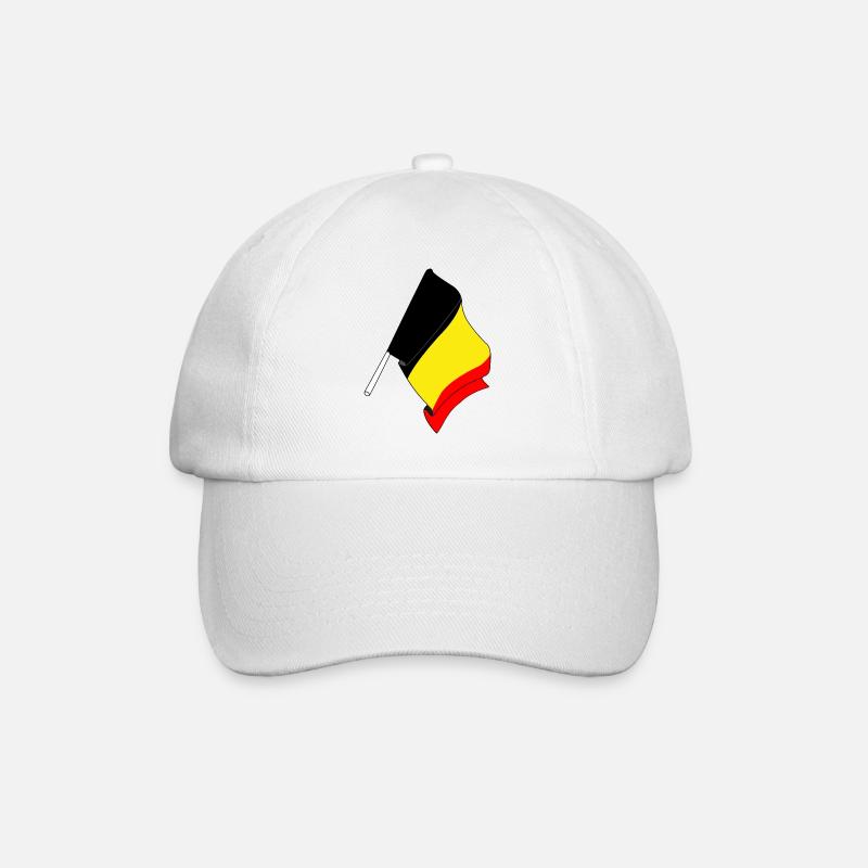 Flagge von Belgien - Baseballkappe - Weiß/Weiß
