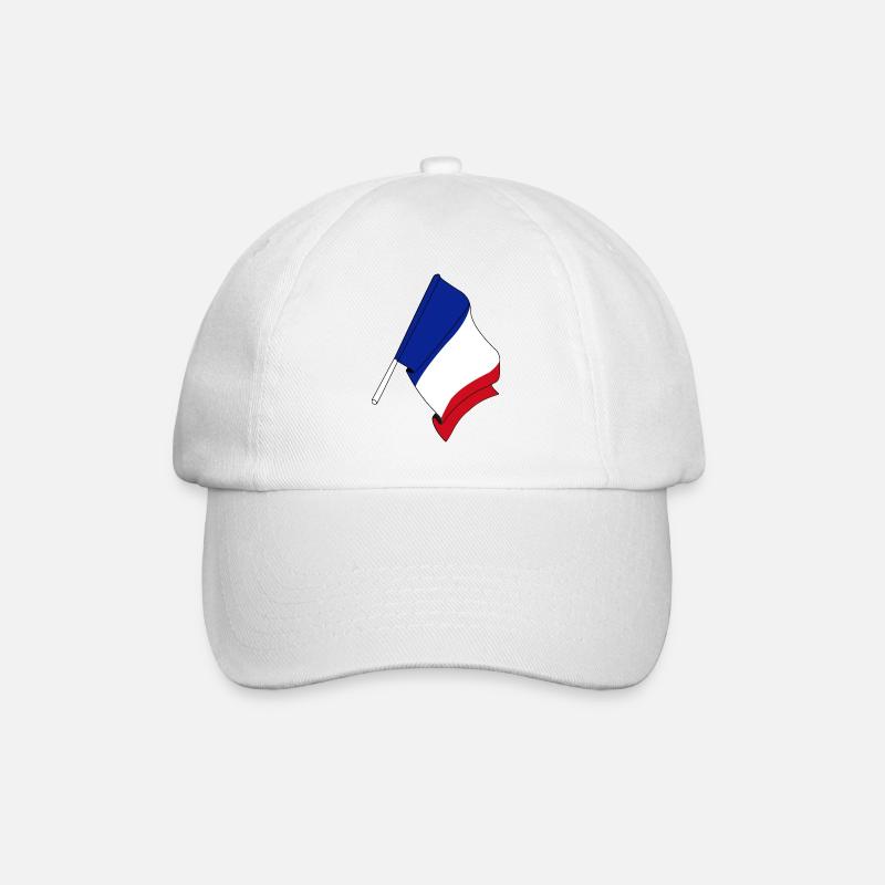 Flagge: Frankreich - Baseballkappe - Weiß/Weiß