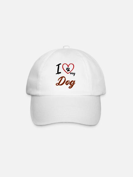 i love my dog 02 - Baseballkappe - Weiß/Weiß