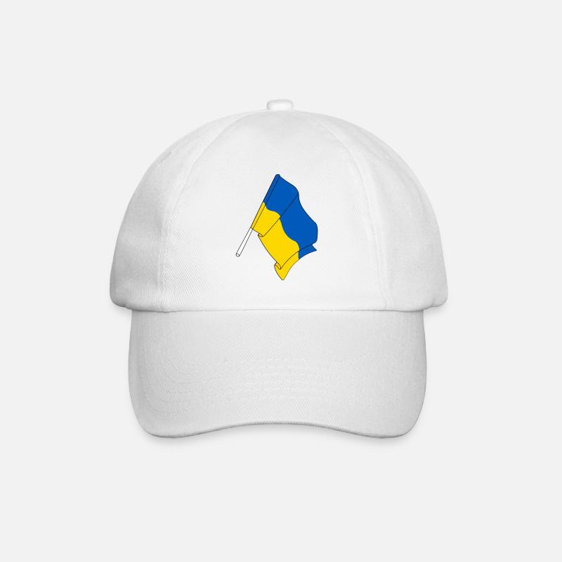 Flagge Ukraine - Baseballkappe - Weiß/Weiß