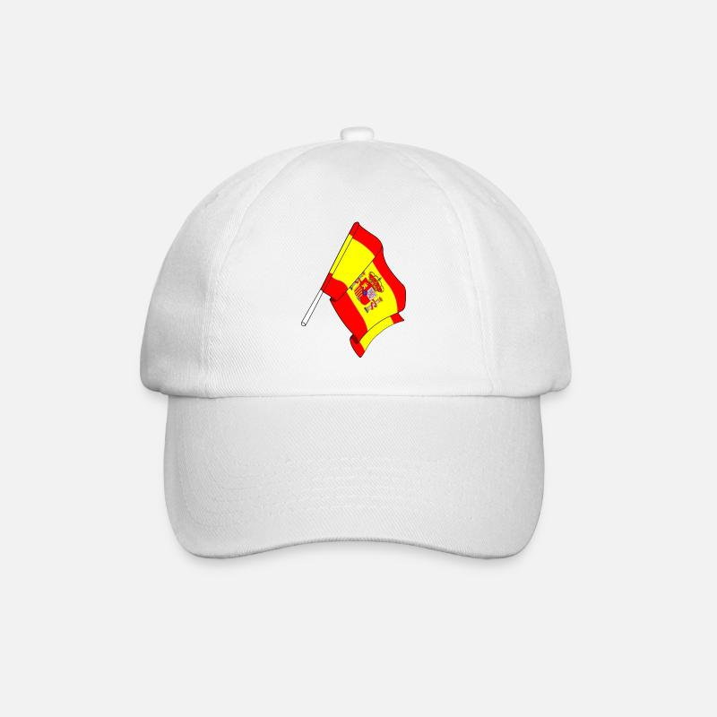 Flagge von Spanien - Baseballkappe - Weiß/Weiß