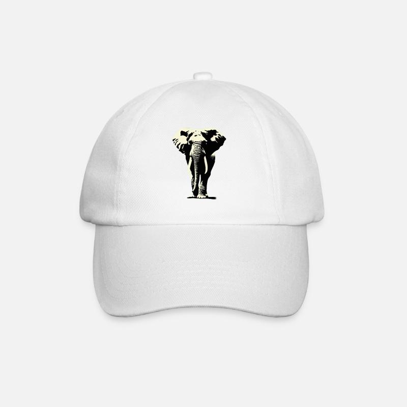 Elefant - Baseballkappe - Weiß/Weiß
