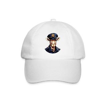 Giraffe Policeman - Baseball Cap - white/white - Front