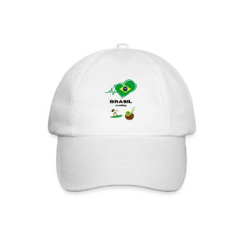 Brasil is calling! - Baseball Cap - white/white - Front