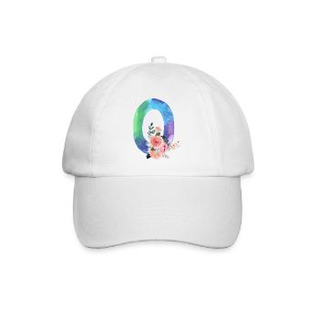 Letter o watercolour - Baseball Cap - white/white - Front