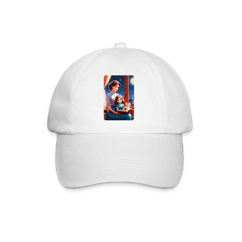 You Can Add Your Gift Text Below The Design - Baseballkappe - Weiß/Weiß - Vorne