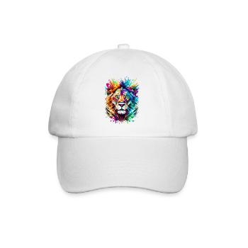 Leo Colorful - Lion Head - Zodiac sign Leo - Baseball Cap - white/white - Front
