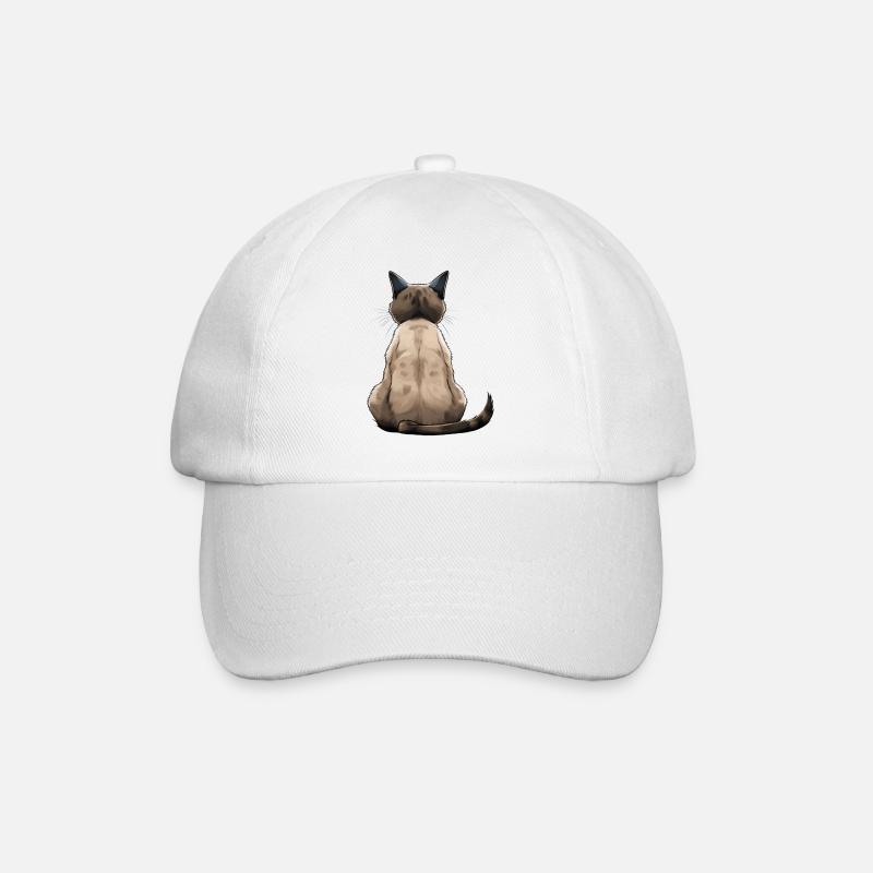 Siamkatze - Baseballkappe - Weiß/Weiß