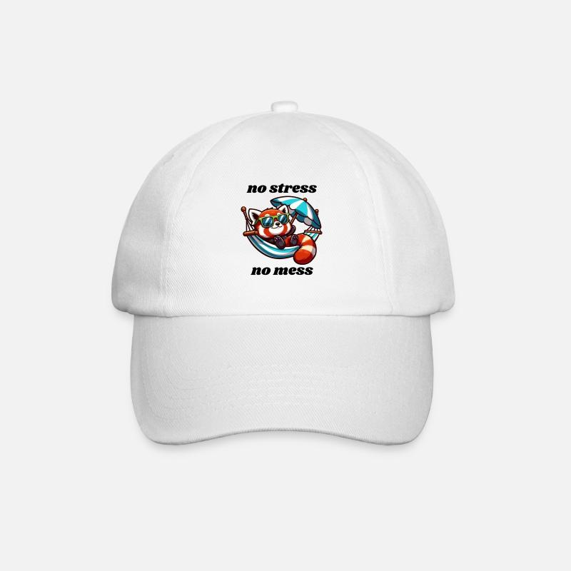 Red panda bear with sunglasses in hammock - Baseball Cap - white/white