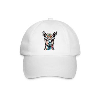 colorful alpaca - Baseball Cap - white/white - Front