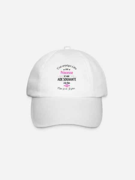 T-shirt Princesse Aide Soignante - Casquette classique - blanc/blanc