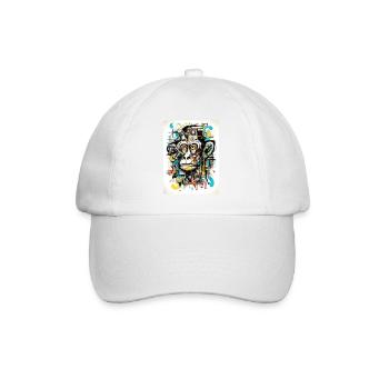 [MR] Le singe effrayé - Casquette classique - blanc/blanc - Devant