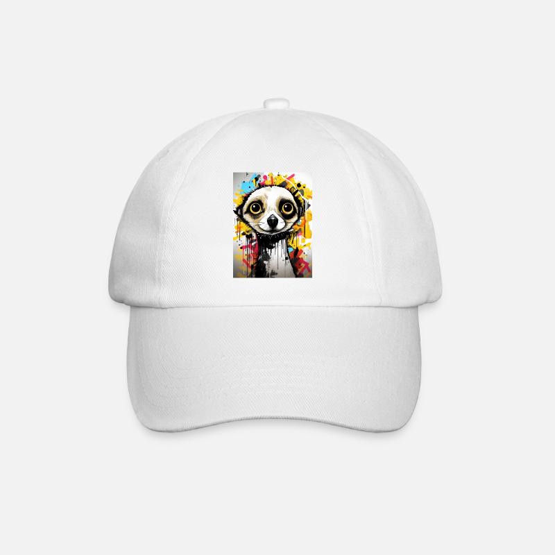 [MB] Erdmännchen-Buntes Abenteuer - Baseballkappe - Weiß/Weiß