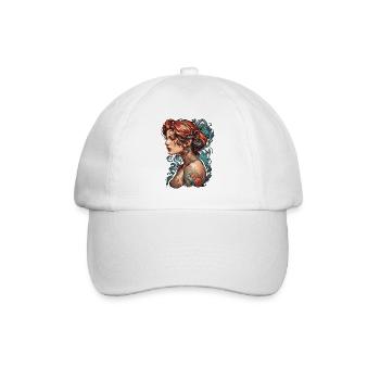 Frau / hübsch / Porträt / Tattoo / Model - Baseballkappe - Weiß/Weiß - Vorne