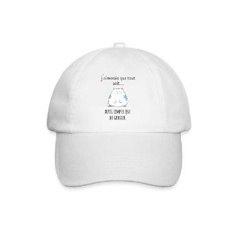 J'aimerais que tout soit simple que de grossir - Casquette classique - blanc/blanc - Devant