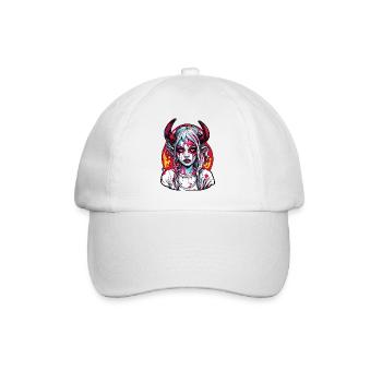femme diabolique / sang / gothique / heavy metal - Casquette classique - blanc/blanc - Devant
