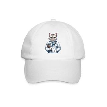 Cute Cat Doctor - Baseballkappe - Weiß/Weiß - Vorne