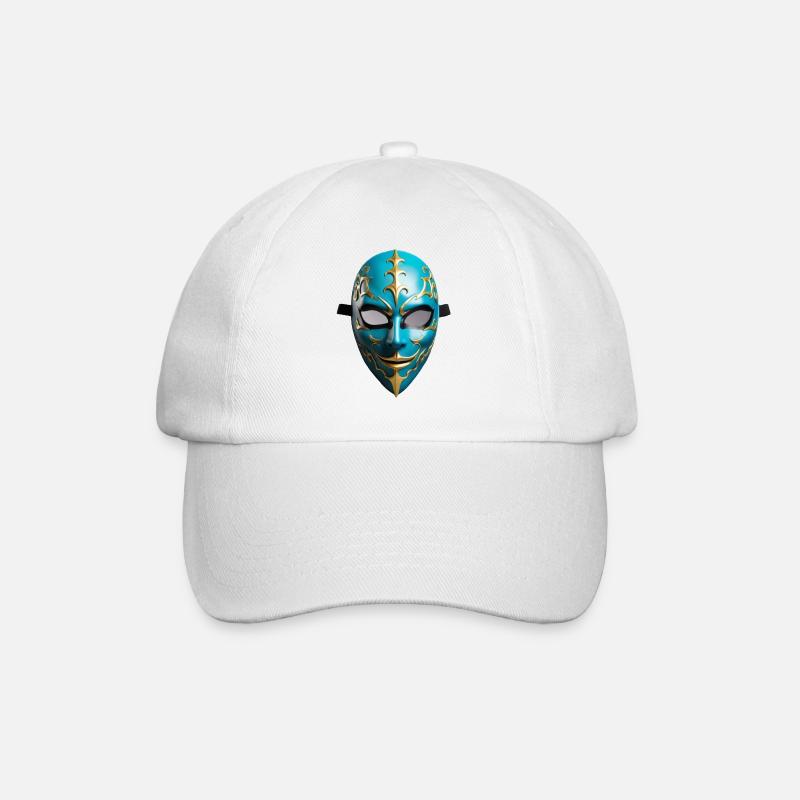 Karneval Maske - Baseballkappe - Weiß/Weiß