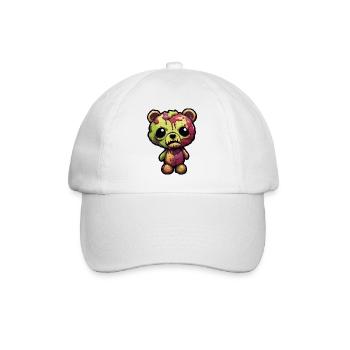 Teddybär / Kuscheltier / Stofftier / Geschenkidee - Baseballkappe - Weiß/Weiß - Vorne
