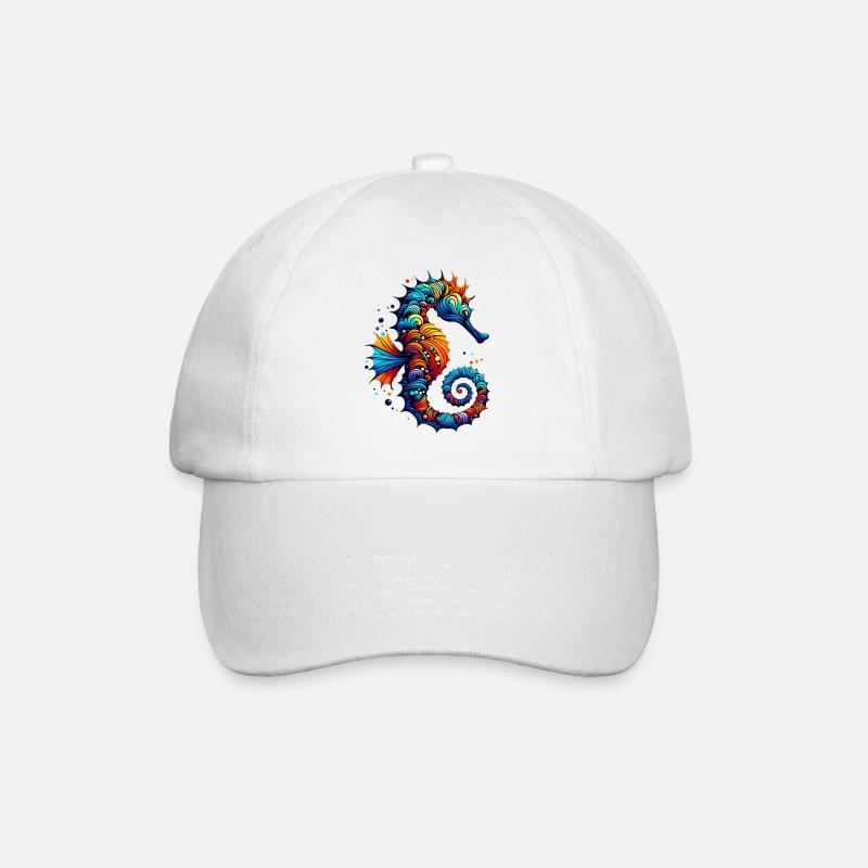 Seepferdchen - Baseballkappe - Weiß/Weiß