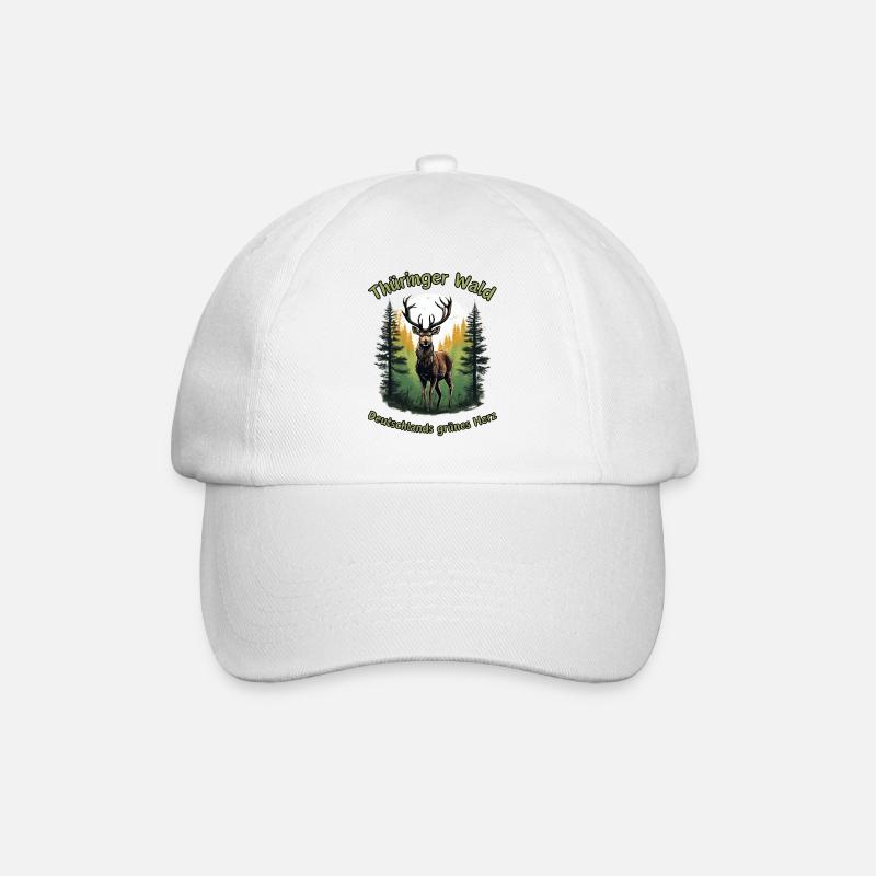 Thuringia-Germany's Green Heart Deer - Baseball Cap - white/white