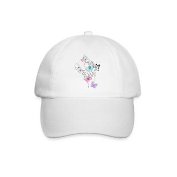 Butterfly face silhouette - Baseball Cap - white/white - Front