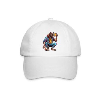 Werwolf / Vollmond / Wesen / Verwandlung / Fluch - Baseballkappe - Weiß/Weiß - Vorne