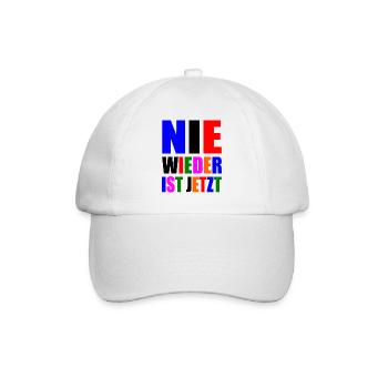 Nie wieder ist jetzt - Baseballkappe - Weiß/Weiß - Vorne